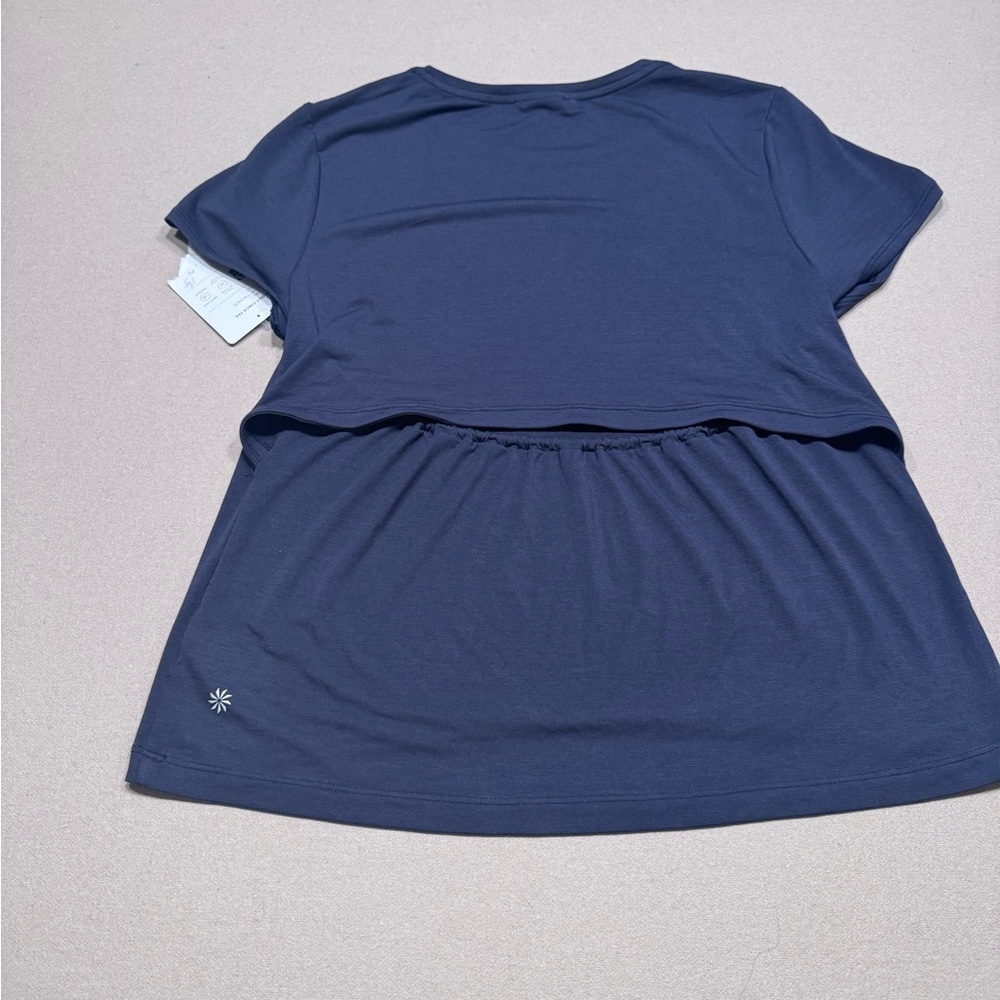 Athleta Black Short Sleeve Cinch Out Tee - Picture 6 of 9